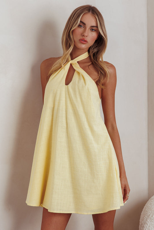 64666J02 LEMON HALTER MINI DRESS