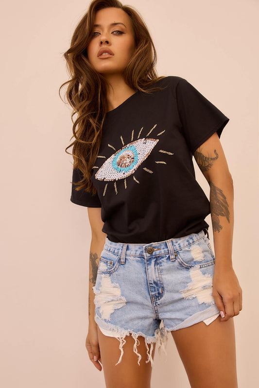 A2525-117-T SEQUIN EYE TEE