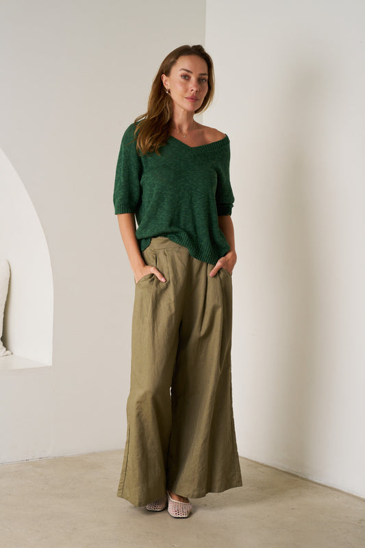 KEW121901 PALM LEAF ZAYA KNIT TEE