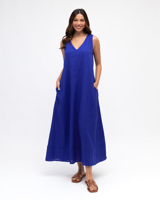 LOL70624 COBALT ELLIE MIDI DRESS