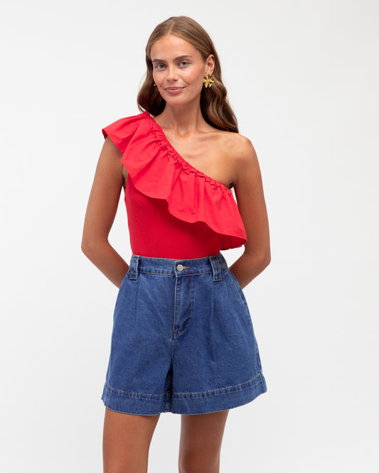 LOL70832 CHERRY EMILY FRILL TOP