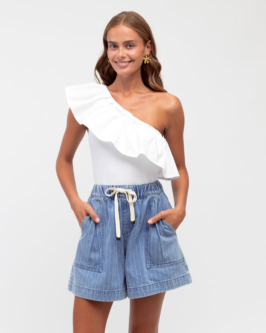 LOL70832 IVORY EMILY FRILL TOP