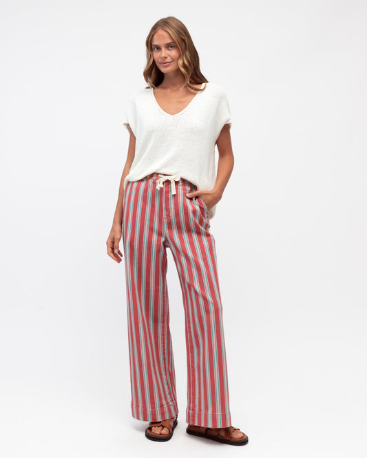 LOL70902 RED STRIPED DENIM JEAN