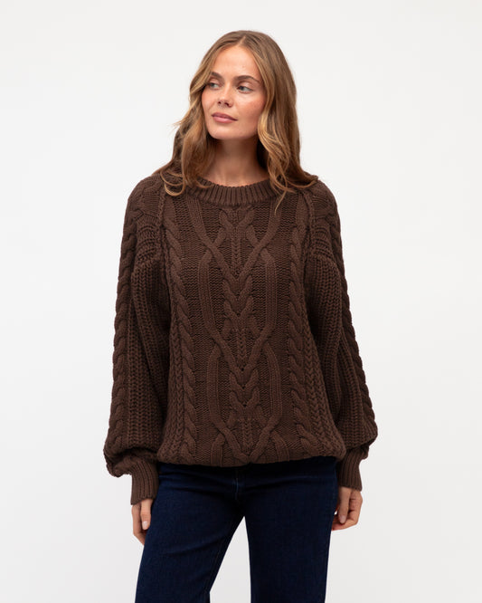 LOL71135 CHOCOLATE LOLA CABLE KNIT