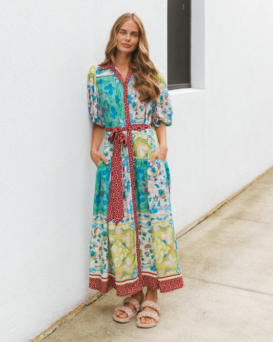 LOLE22607 GARDEN MOSAIC MAXI DRESS