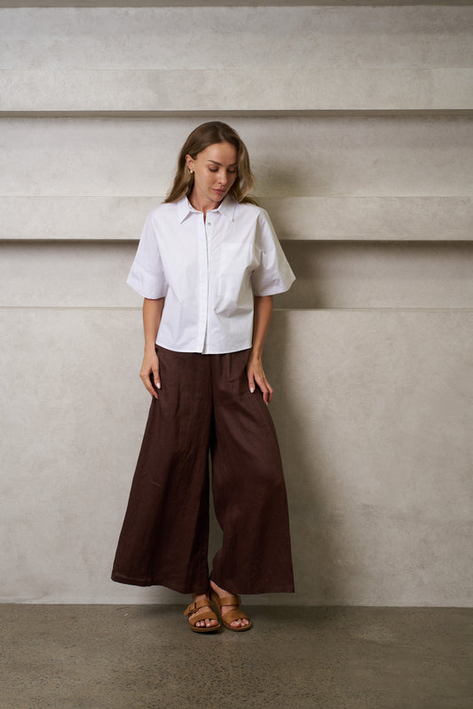 REW121903A OFF WHITE ABBY POPLIN POCKET SHIRT