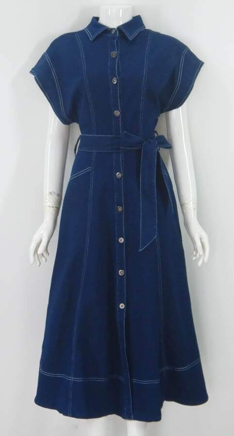 SR0910J06 DARK DENIM MAXI DRESS