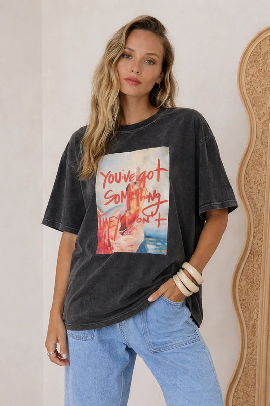 KL0746-P WASHED BLACK YOU GOT IT TEE
